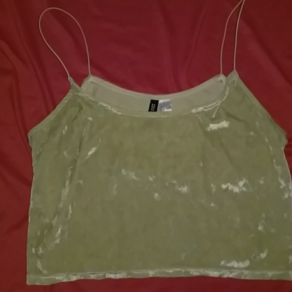 Tops - Divided Green velvet crop top